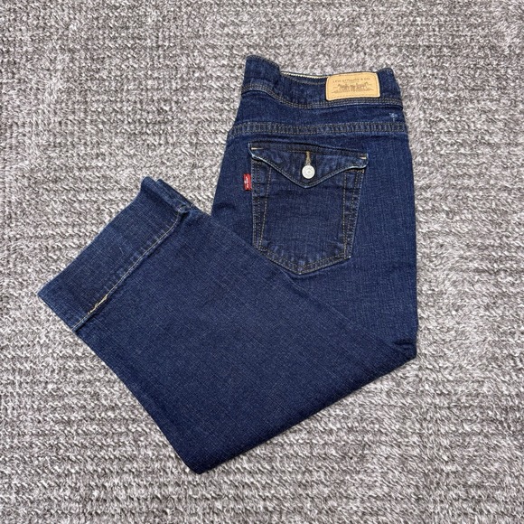 Levi's Denim - Levi's Jeans 515 Capri Cuffed Size 10 Dark Blue Wash Stretch Mid-Rise Women's